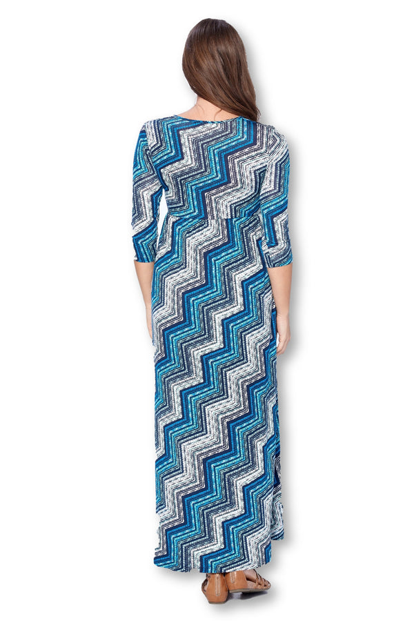 3/4 Sleeve Wrapped Ruched Maternity Dress