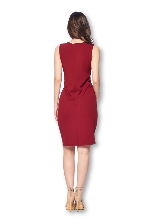 Front Pleated Knee Length Maternity Dress for Work Career Office