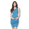 Front Pleated Knee Length Maternity Dress for Work Career Office
