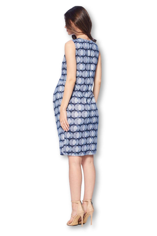 Front Pleated Knee Length Maternity Dress for Work Career Office
