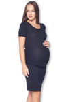 Maternity Bodycon Casual Short Sleeve Dress with Ruched Sides