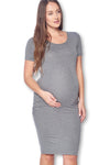 Maternity Bodycon Casual Short Sleeve Dress with Ruched Sides