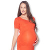 Maternity Bodycon Casual Short Sleeve Dress with Ruched Sides
