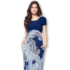Short Sleeve Loose Plain Long Maternity Dress with Pockets