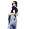 Short Sleeve Loose Plain Long Maternity Dress with Pockets