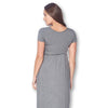 Short Sleeve Loose Plain Long Maternity Dress with Pockets
