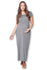 Short Sleeve Loose Plain Long Maternity Dress with Pockets