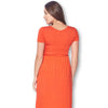 Short Sleeve Loose Plain Long Maternity Dress with Pockets
