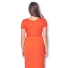 Short Sleeve Loose Plain Long Maternity Dress with Pockets