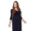 3/4 Sleeve Wrapped Ruched Maternity Dress