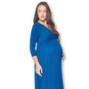 3/4 Sleeve Wrapped Ruched Maternity Dress