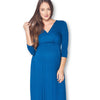 3/4 Sleeve Wrapped Ruched Maternity Dress