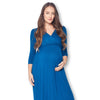 3/4 Sleeve Wrapped Ruched Maternity Dress