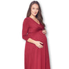 3/4 Sleeve Wrapped Ruched Maternity Dress