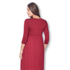 3/4 Sleeve Wrapped Ruched Maternity Dress