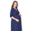 3/4 Sleeve Wrapped Ruched Maternity Dress