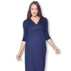 3/4 Sleeve Wrapped Ruched Maternity Dress