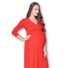 3/4 Sleeve Wrapped Ruched Maternity Dress