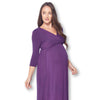 3/4 Sleeve Wrapped Ruched Maternity Dress