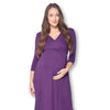 3/4 Sleeve Wrapped Ruched Maternity Dress