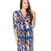 3/4 Sleeve Wrapped Ruched Maternity Dress