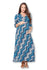 3/4 Sleeve Wrapped Ruched Maternity Dress