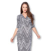 3/4 Sleeve Wrapped Ruched Maternity Dress