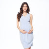 Front Pleated Knee Length Maternity Dress for Work Career Office