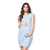 Front Pleated Knee Length Maternity Dress for Work Career Office