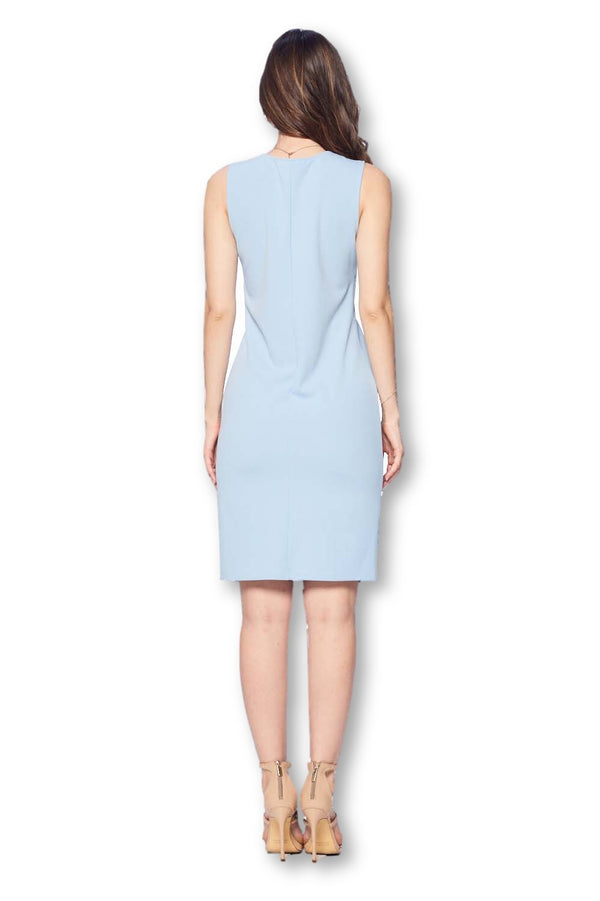 Front Pleated Knee Length Maternity Dress for Work Career Office