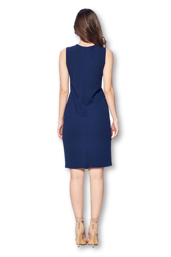 Front Pleated Knee Length Maternity Dress for Work Career Office