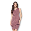 Front Pleated Knee Length Maternity Dress for Work Career Office