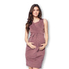 Front Pleated Knee Length Maternity Dress for Work Career Office