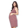Front Pleated Knee Length Maternity Dress for Work Career Office
