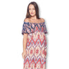 Open Shoulder Maxi Maternity Dress with Ruffles