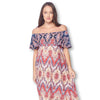 Open Shoulder Maxi Maternity Dress with Ruffles