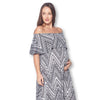 Open Shoulder Maxi Maternity Dress with Ruffles