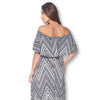 Open Shoulder Maxi Maternity Dress with Ruffles