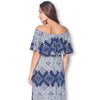 Open Shoulder Maxi Maternity Dress with Ruffles