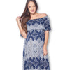 Open Shoulder Maxi Maternity Dress with Ruffles