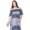 Open Shoulder Maxi Maternity Dress with Ruffles