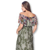 Open Shoulder Maxi Maternity Dress with Ruffles