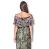 Open Shoulder Maxi Maternity Dress with Ruffles