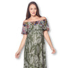 Open Shoulder Maxi Maternity Dress with Ruffles