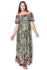 Open Shoulder Maxi Maternity Dress with Ruffles