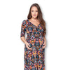3/4 Sleeve Wrapped Ruched Maternity Dress