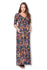 3/4 Sleeve Wrapped Ruched Maternity Dress